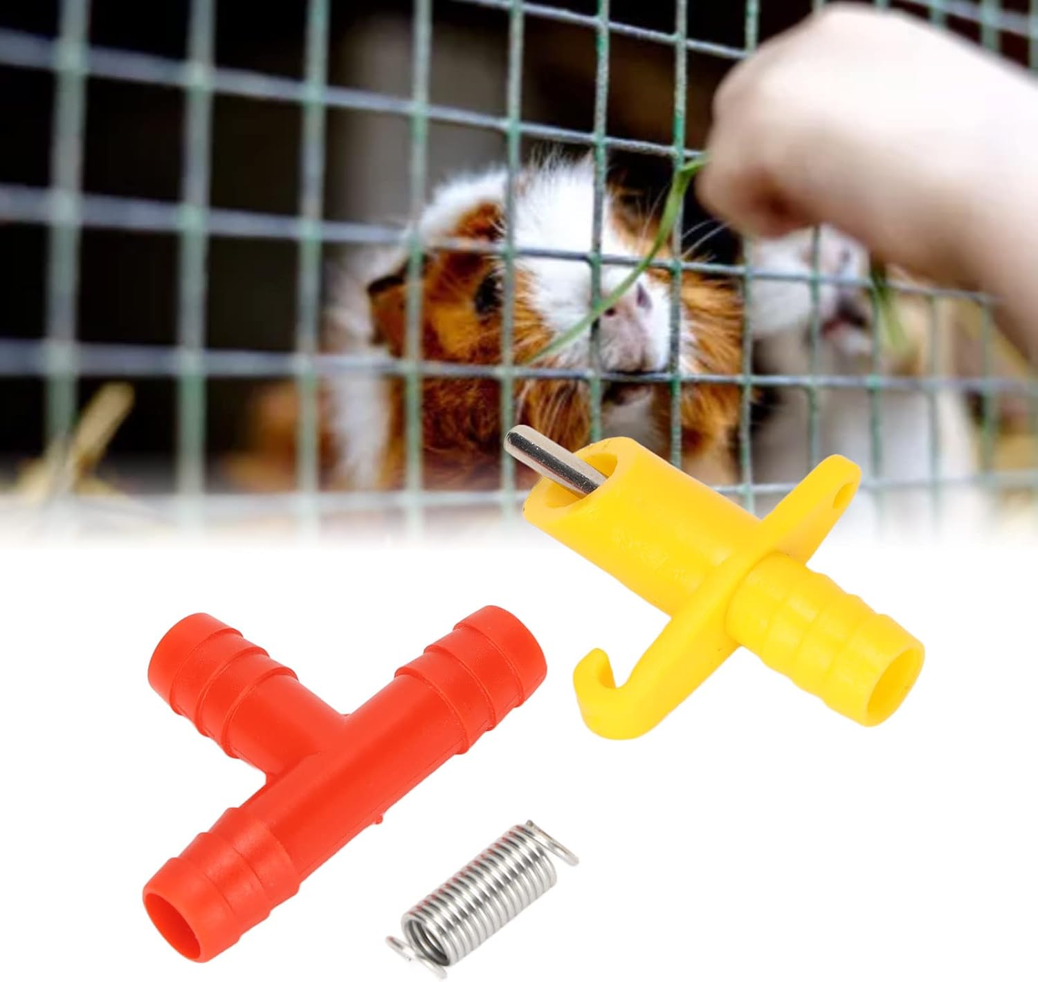 100 Set Rodents Automatic Waterer, Stainless Steel and Plastic Integrated, Automatic Water Nipple, Excellent for Guinea Pigs, s, Ferrets and Other Small Animals