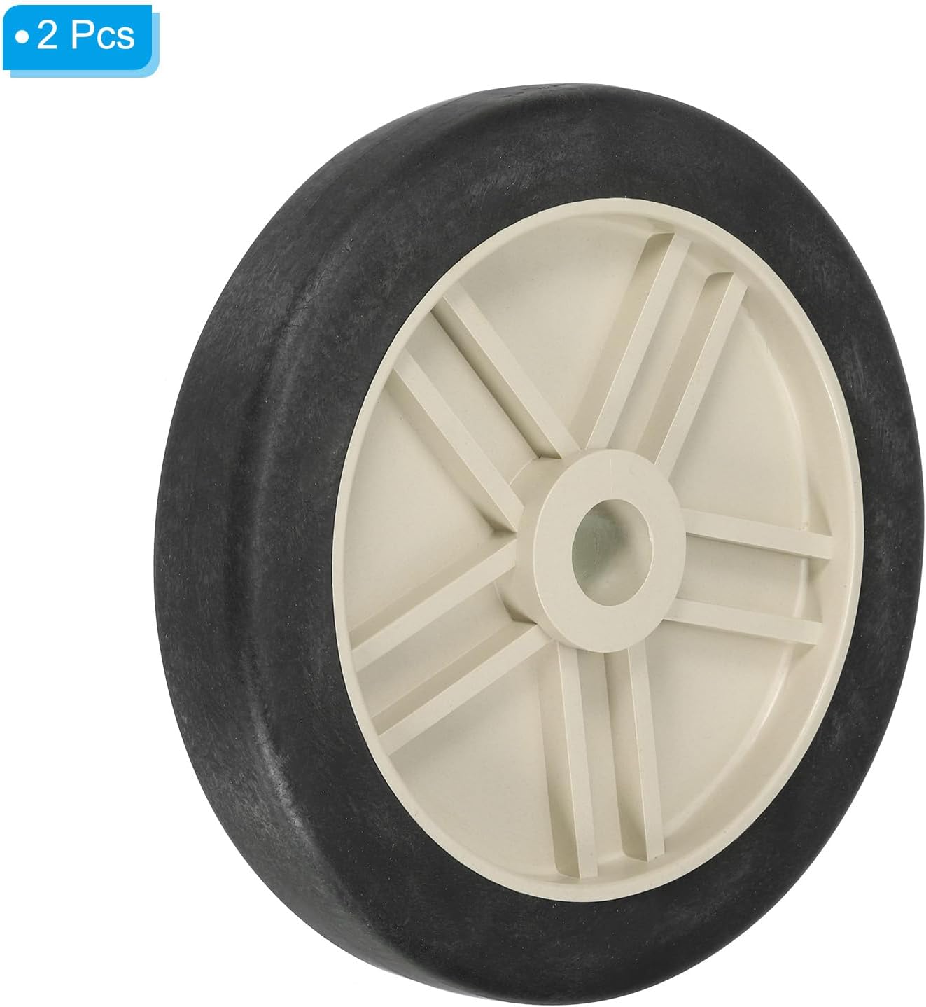 PATIKIL 7.5" Air Compressor Wheels, 2 Pcs Universal Air Compressor Wheel Replacement Parts with 0.8" Dia. Hole for Easy Mobility, Beige