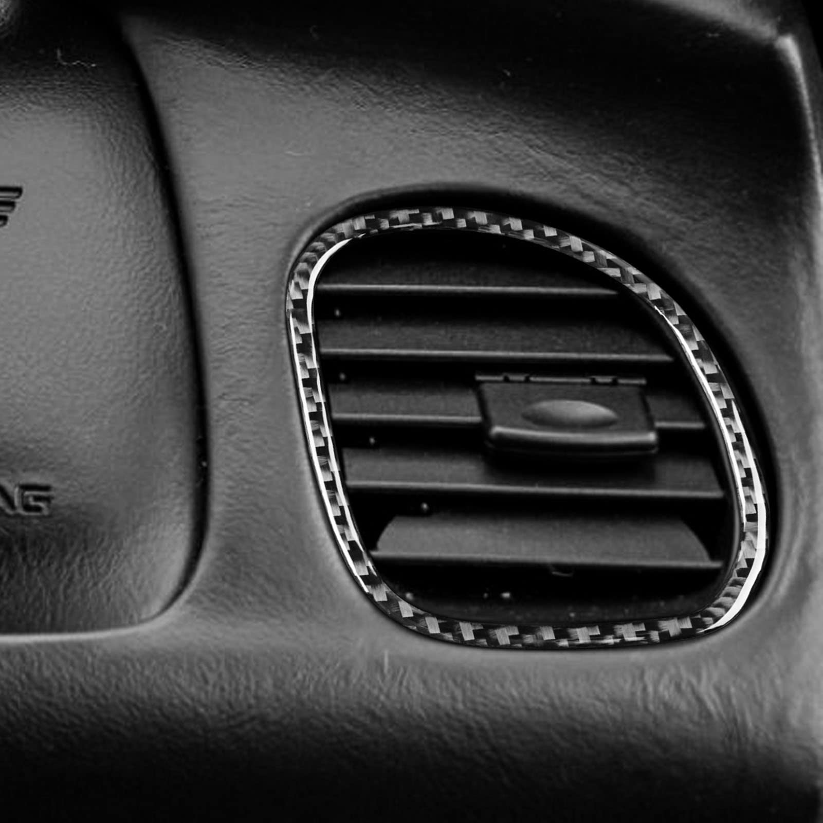 Real Premium Carbon Fiber Car Co-Pilot Side Air Vent Outlet Interior Trim Cover Compatible with Chevrolet Corvette C5 1998 1999 2000 2001 2002 2003 2004 Accessories (Style B)