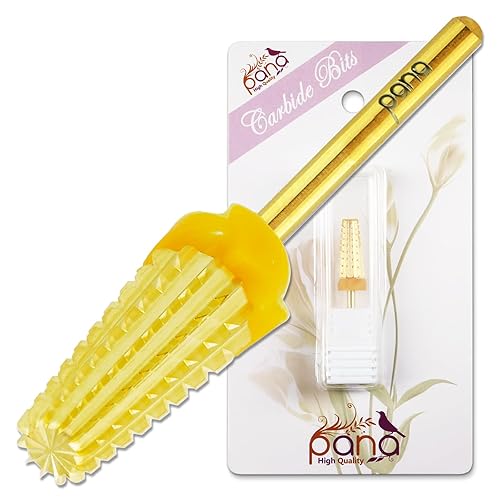 Miniatura 156 de PANA Broca de carburo de uñas 5 en 1 – Uso de rotación bidireccional para zurdos y diestros – acrílico de eliminación rápida o gel duro – vástago