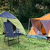 Caravan Canopy Suspension Portable Folding Sports Chair with Bungee Suspension and Textaline Fabric, 300 Pound Weight Capacity, Blue