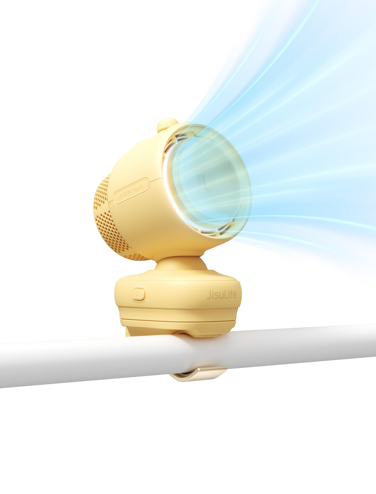JISULIFE Ventilateur de poussette à clipser 2026-Baby Cool Helper: Oscillation automatique intelligente à 180 ° avec 100 vitesses, batterie super longue de 21 h, ventilateur portable pour berceau