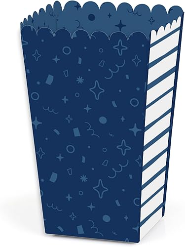 Miniatura 6 de Big Dot of Happiness Juego de 12 cajas de palomitas de maíz con diseño de estrellas de confeti rosa