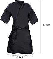 Vista 2 de Bata de salón de 2 piezas para clientes, bata de peluquería impermeable, capa de salón, Negro