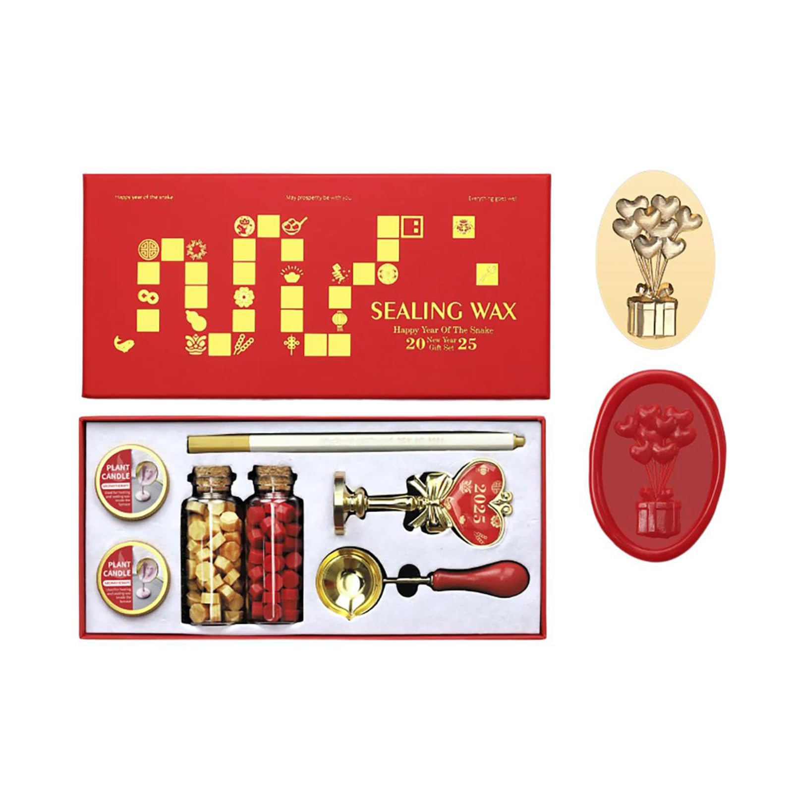 Yhplxyuus Year of the Snake Themed Seal Stamp Seal Beads Melting Spoon and Set for Envelope Card Party Invitation Decorative Envelope