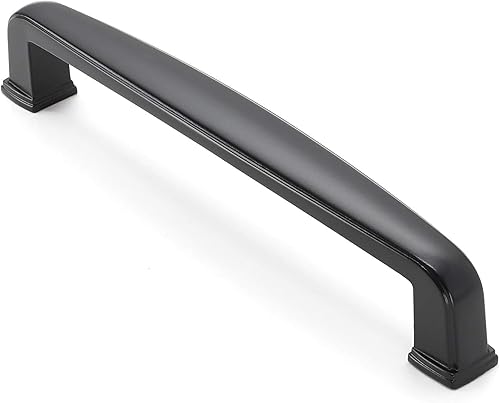 Miniatura 1 de Paquete de 5 manijas sólidas para gabinetes de cocina (centros de agujeros de 5 pulgadas), herrajes para cajónpuerta, estilo T765, negro mate