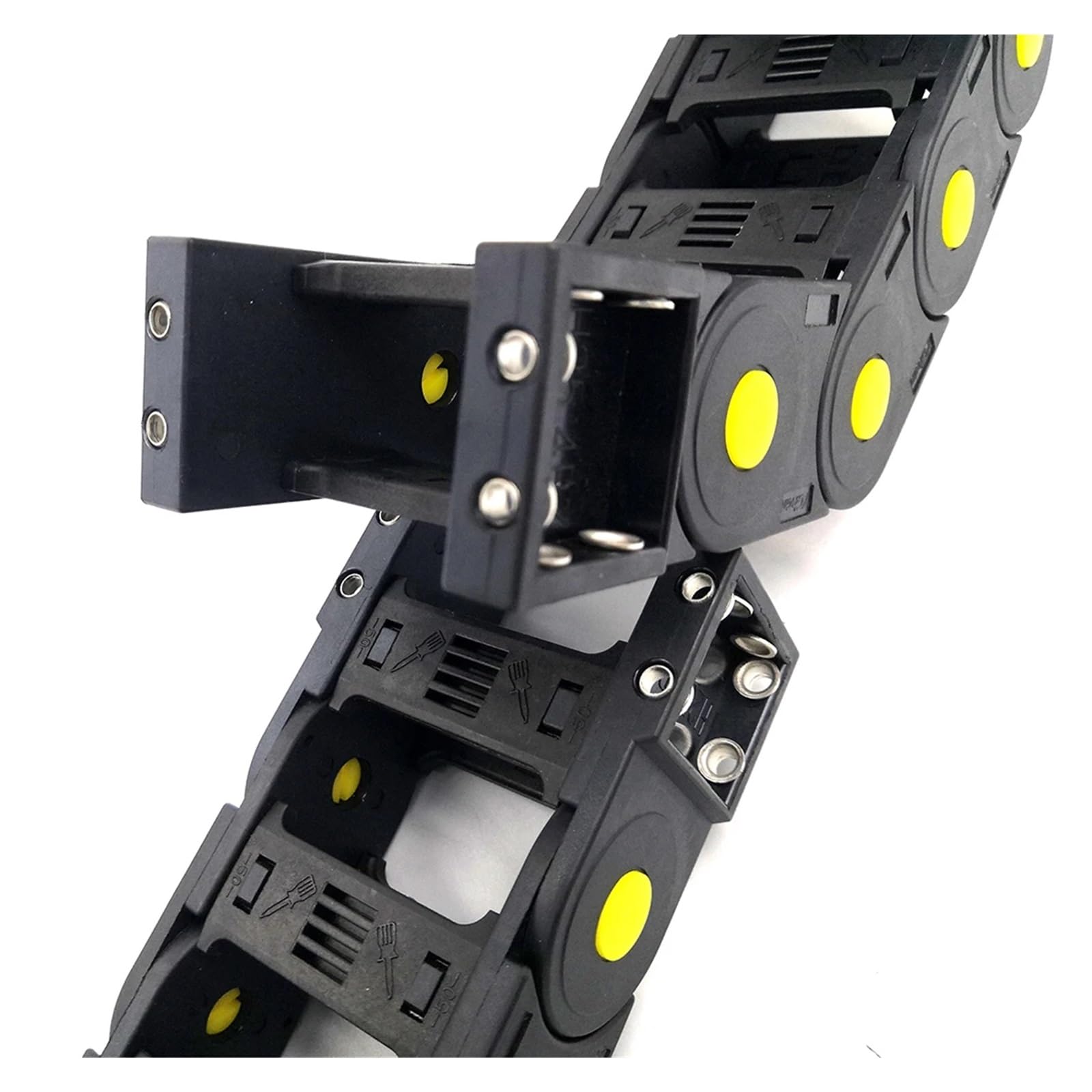 Cavo della catena di trascinamento Portacavo portacavi serie 25 da 1 metro Trascina X Ponte a catena aperto su entrambi i lati Parti di trasmissione Cavo di traino(R75,25x25 mm)