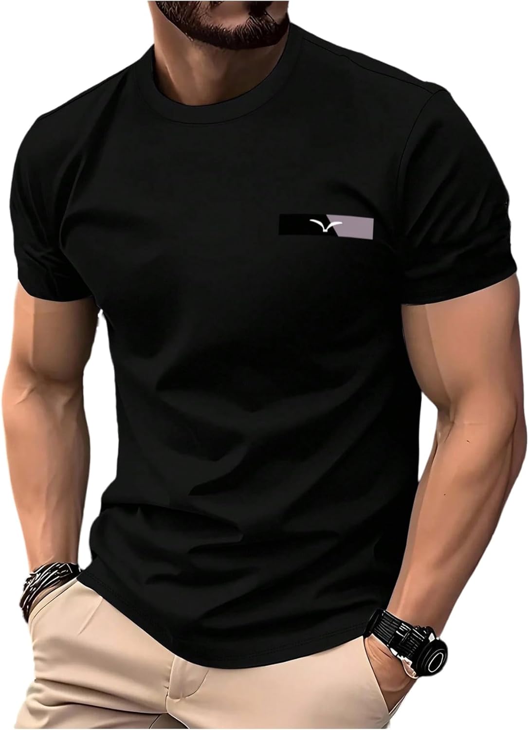 SOLY HUX Men's T-Shirt Graphic Printed Crewneck Short Sleeve Tops Casual Summer Tshirts