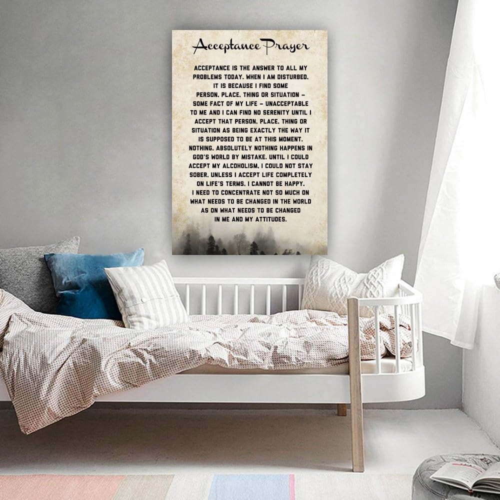 Amazon.com: Zhahugge Acceptance Prayer Wall Art Prints Vintage