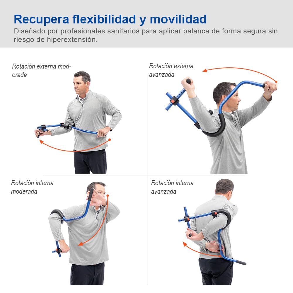 ProStretch Shoulder Flex Herramienta de estiramiento para fisioterapia | En casa para el manguito rotador y el hombro congelado. Mejora la recuperación, la flexibilidad, el confort