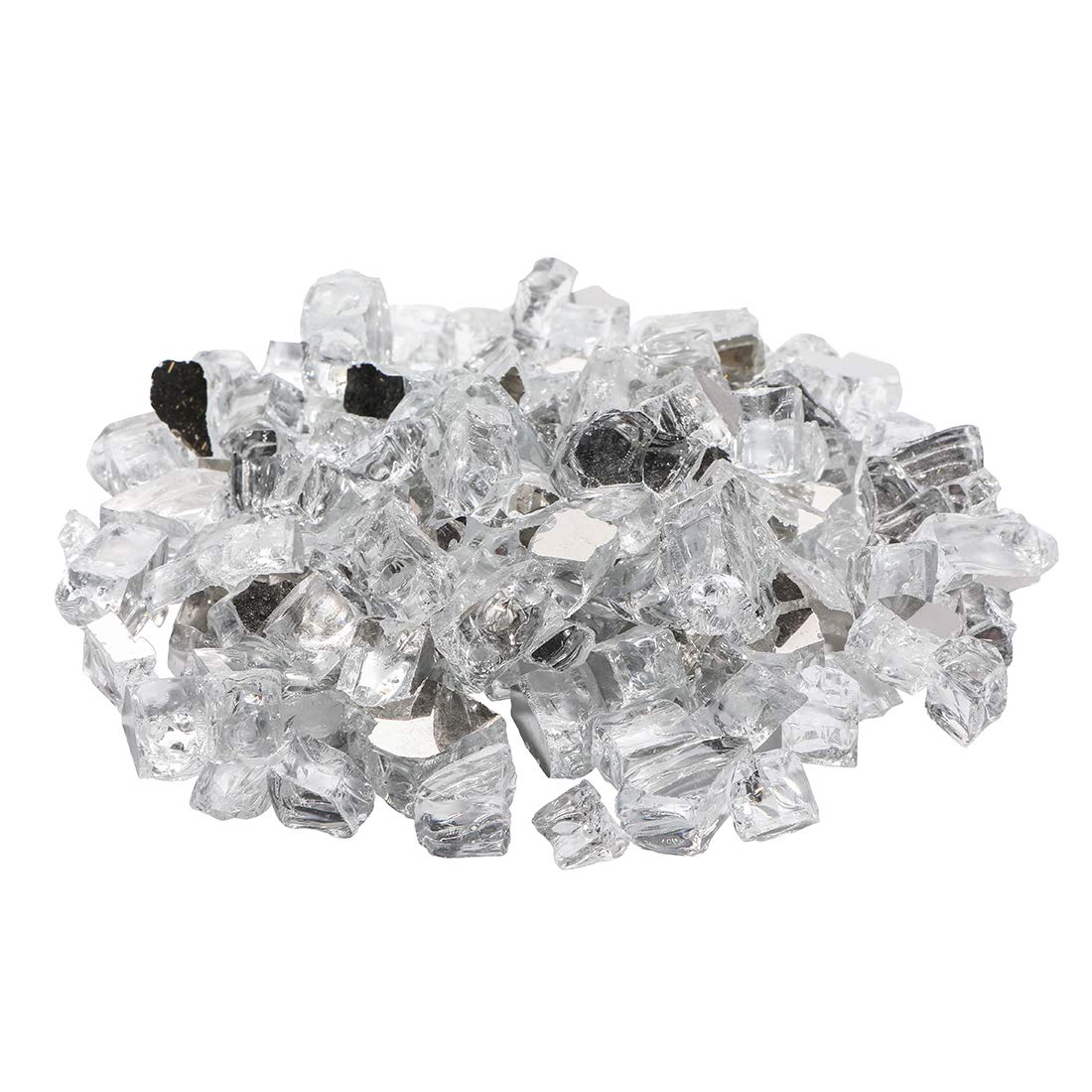 SUNBURY 10-Pound Fire Glass Beads, 1/2 inch Reflective Crystal Clear for Outdoor Fire Pit Table, Fireplace