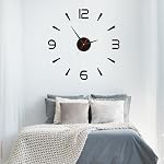 DIY Wall Clock, 40cm Small Black Silent Acrylic Frameless 3D Wall Clock Decor Sticker, for Home Living Room Bedroom Office Decoration, Modern Simple European Style Clock