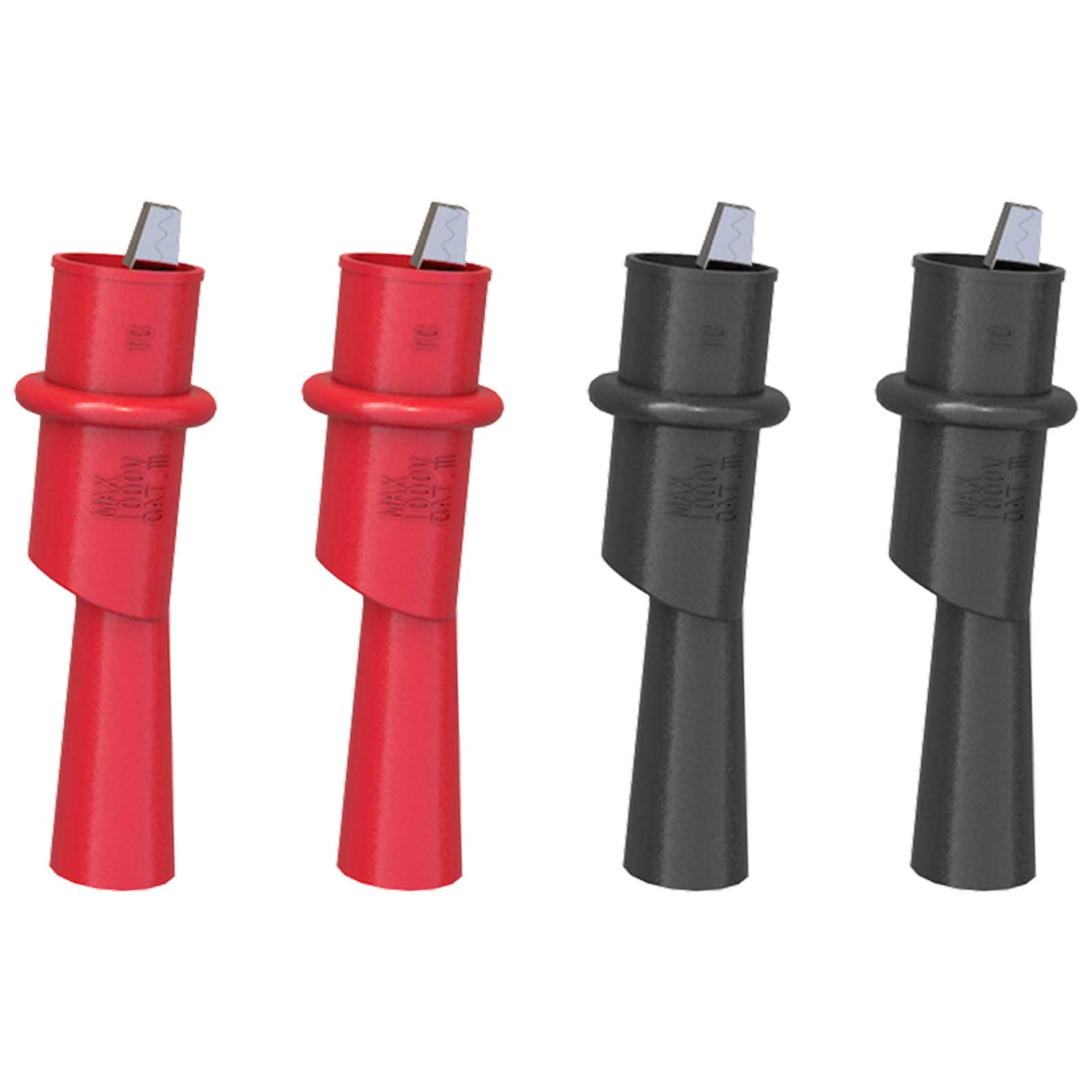 Goupchn Multimeter Push on Alligator Clips Set 4PCS Insulated Crocodile Clamps for Electrical Testing