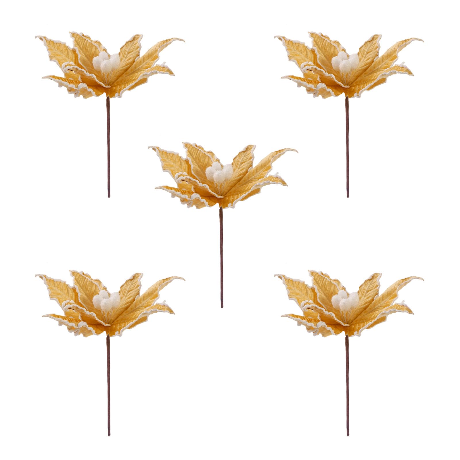 Tsophreniq 5 Christmas Blossomy Arrangements White Paper Packaging Silkflowers for Artisanal Holiday Deck Artificial Blossomy
