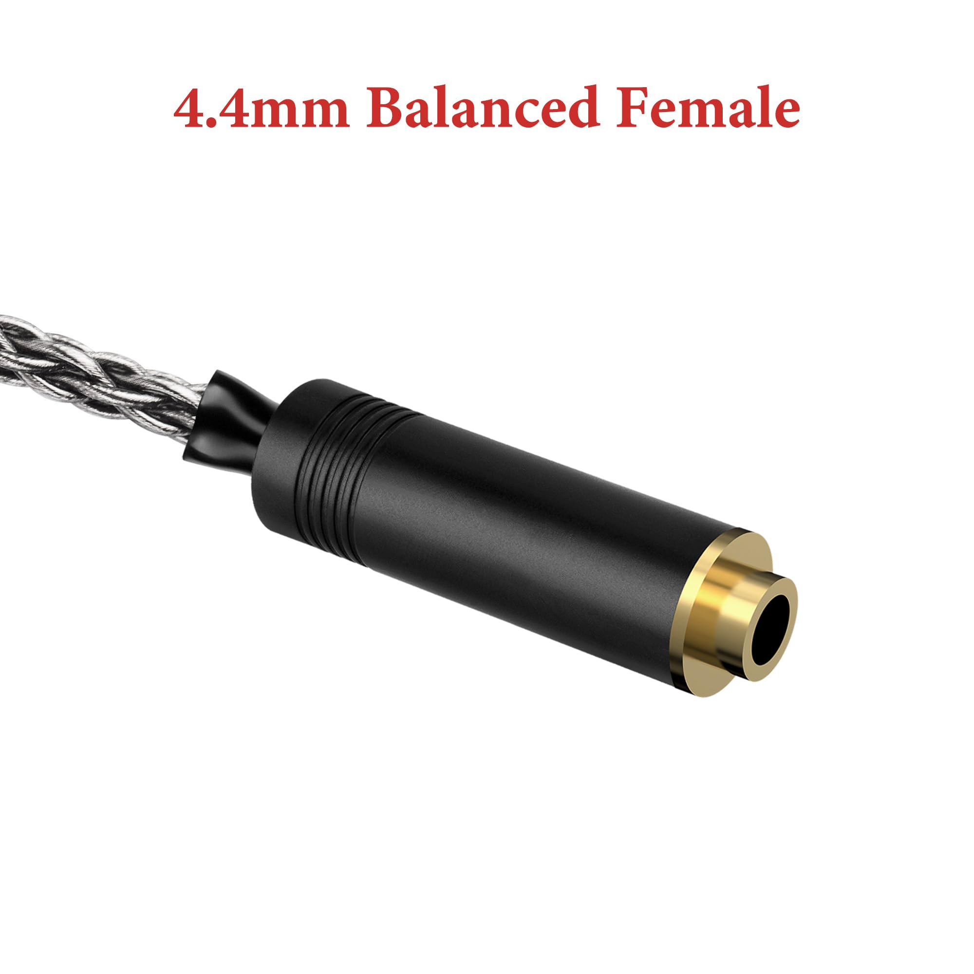 Geekria Apollo 4,4-mm Balanced-Extension-Kabel, silbervergoldeter Kupfer-Upgrade-Kabel, 4,4-mm Male-auf-Female HiFi-Audiokabel für Kopfhörer, DAC, Verstärker, DAP (9,8 ft / 3 m)