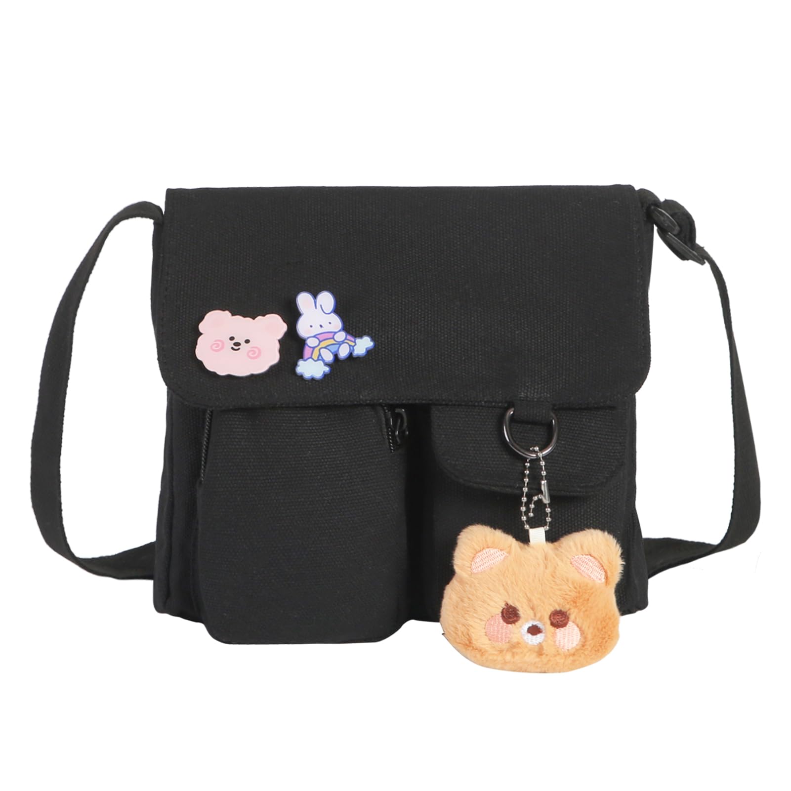 Phaoullzon Kawaii Crossbody Bag Cute Messenger Bags Canvas Shoulder Purse Gifts for Teens