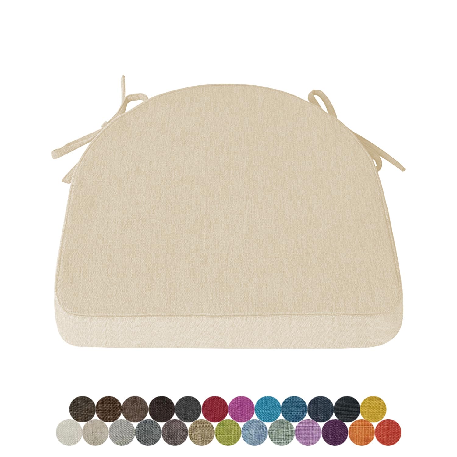 Lsjoaw 1 Pieza Cojines para Sillas Cojín,Cojines para sillas de Comedor sillas de Jardin 40X38X38X3cm Sillas Cocina Decorativo de Asiento sillas Mimbre Asientos Fundas Lavables,Beige