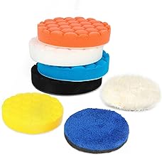 Juego de 7 almohadillas de pulido de 125 mm, esponjas de cera para coche, para pulidora excéntrica de 125 mm