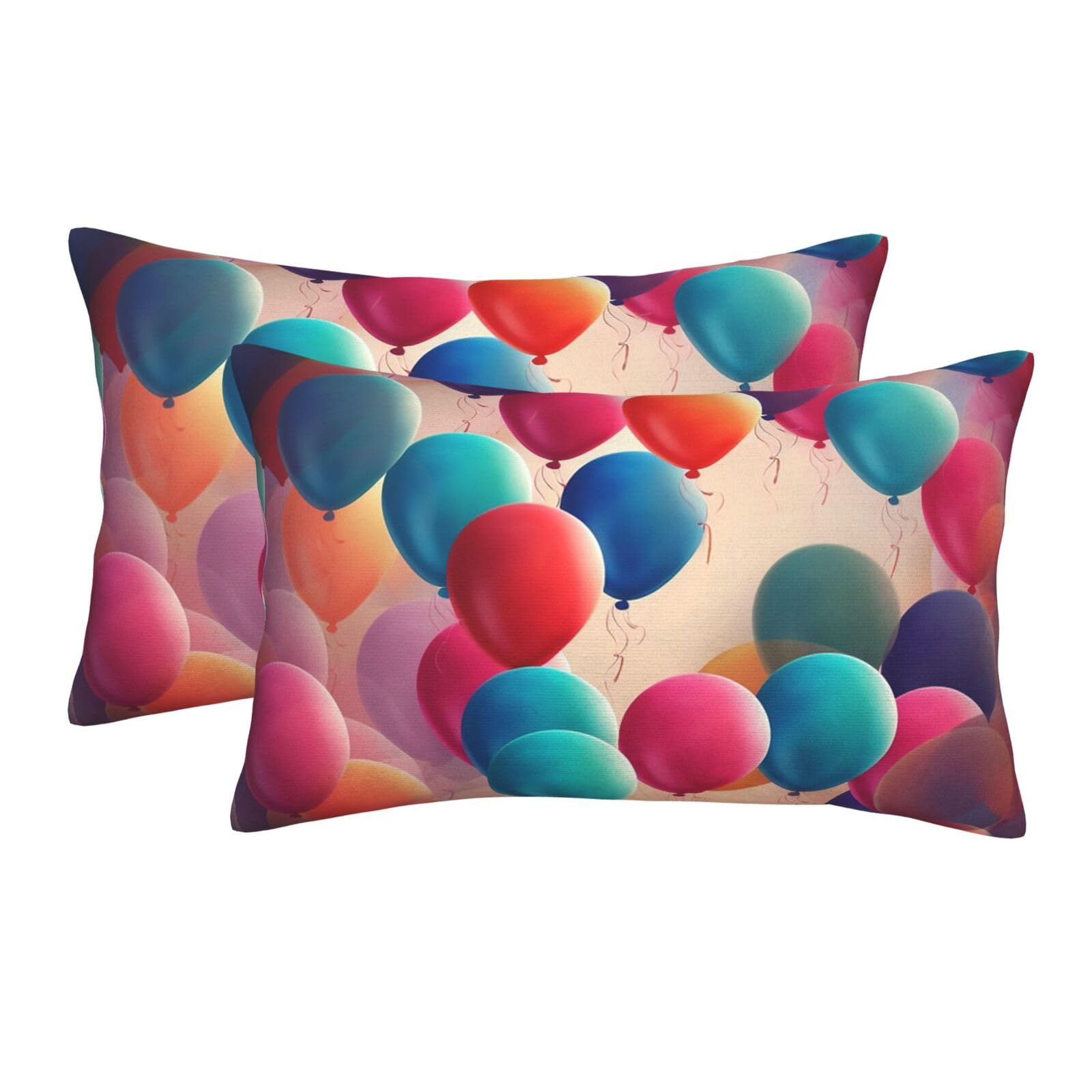 2 Pack Pillow Cases with Hidden Zipper, Soft Breathable Pillow Covers for Hair and Skin, Balloon Pillowcases 20"x30" Bed Pillow Protectors Cover for Sleeping Gifts