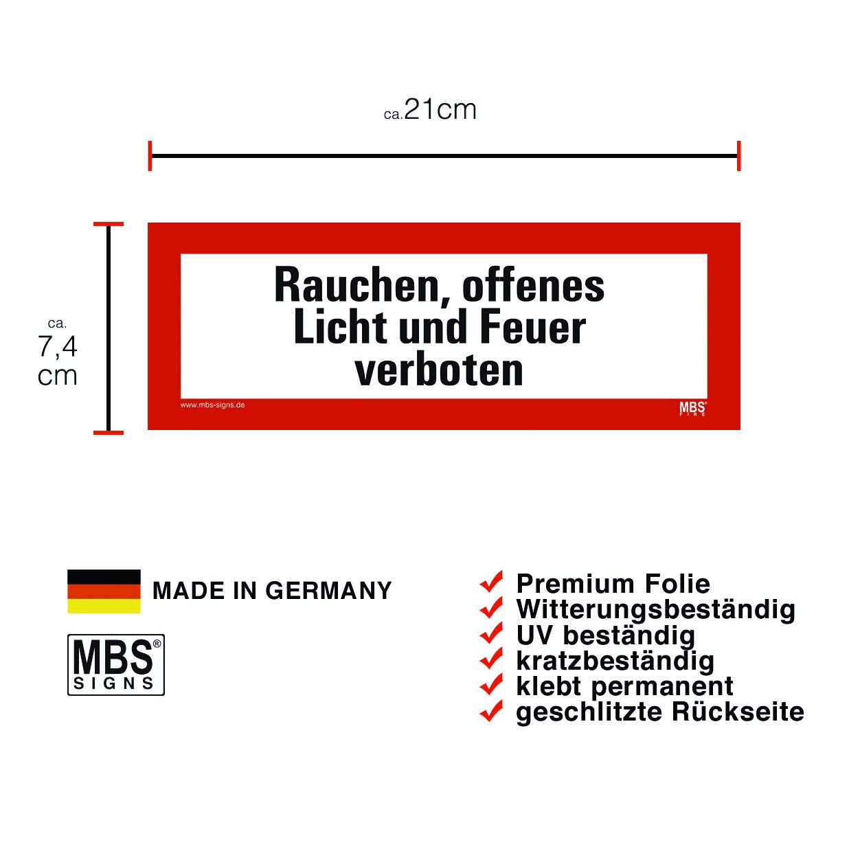 Warnschild „Explosionsgefahr“ – Alu/Dibond 300x200 Mm, 3 Mm Stark, Wetterfest