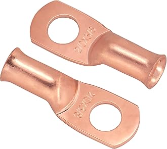 10pcs 2/0 Awg(00 Guage) - 3/8" (M10) Sanuke Wire Lugs Ring Terminal Connectors Ends, Heavy Duty Wire Connectors, Battery Cable Lug Wire Electrical Eyelets with 3:1 Dual Wall Adhesive Heat Shrink