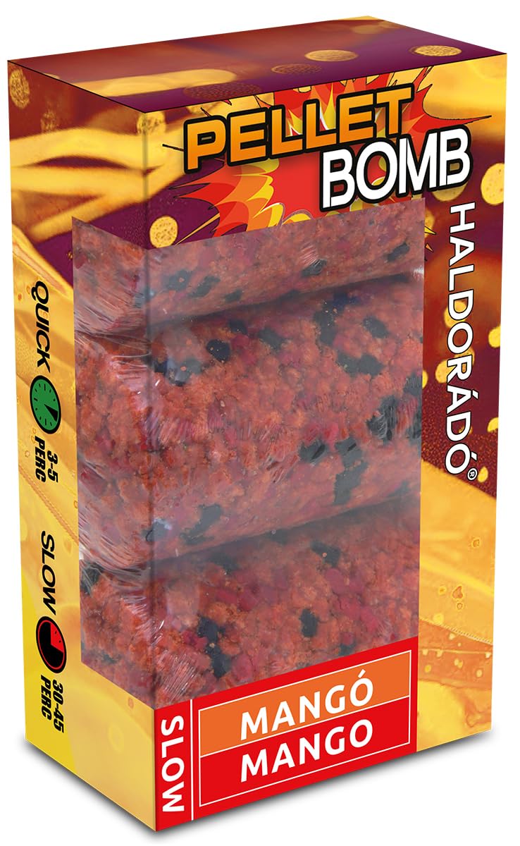 Haldorádó Pellet Bomb Fishing Bait, Mango Flavour, Slow Release Formula, 30-45 Minute Dissolve Time, Long Distance Casting