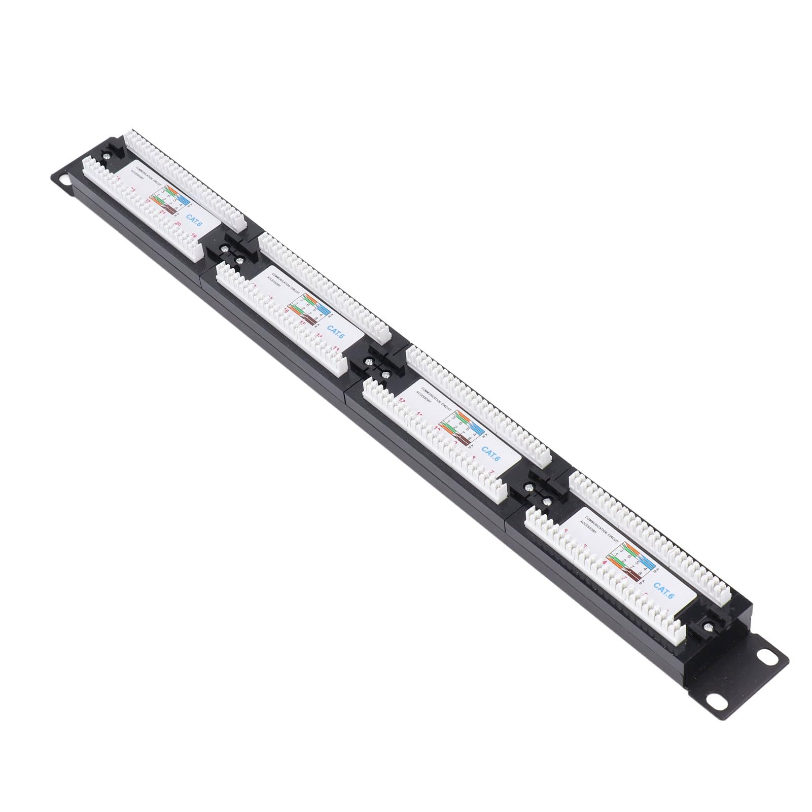 Panneau de Brassage Cat6 24 Ports, Panneau de Brassage Réseau RJ45 Robuste avec Contacts Plaqués Or, pour Commutateur Ethernet Gigabit et Réseau 10 Gigabit