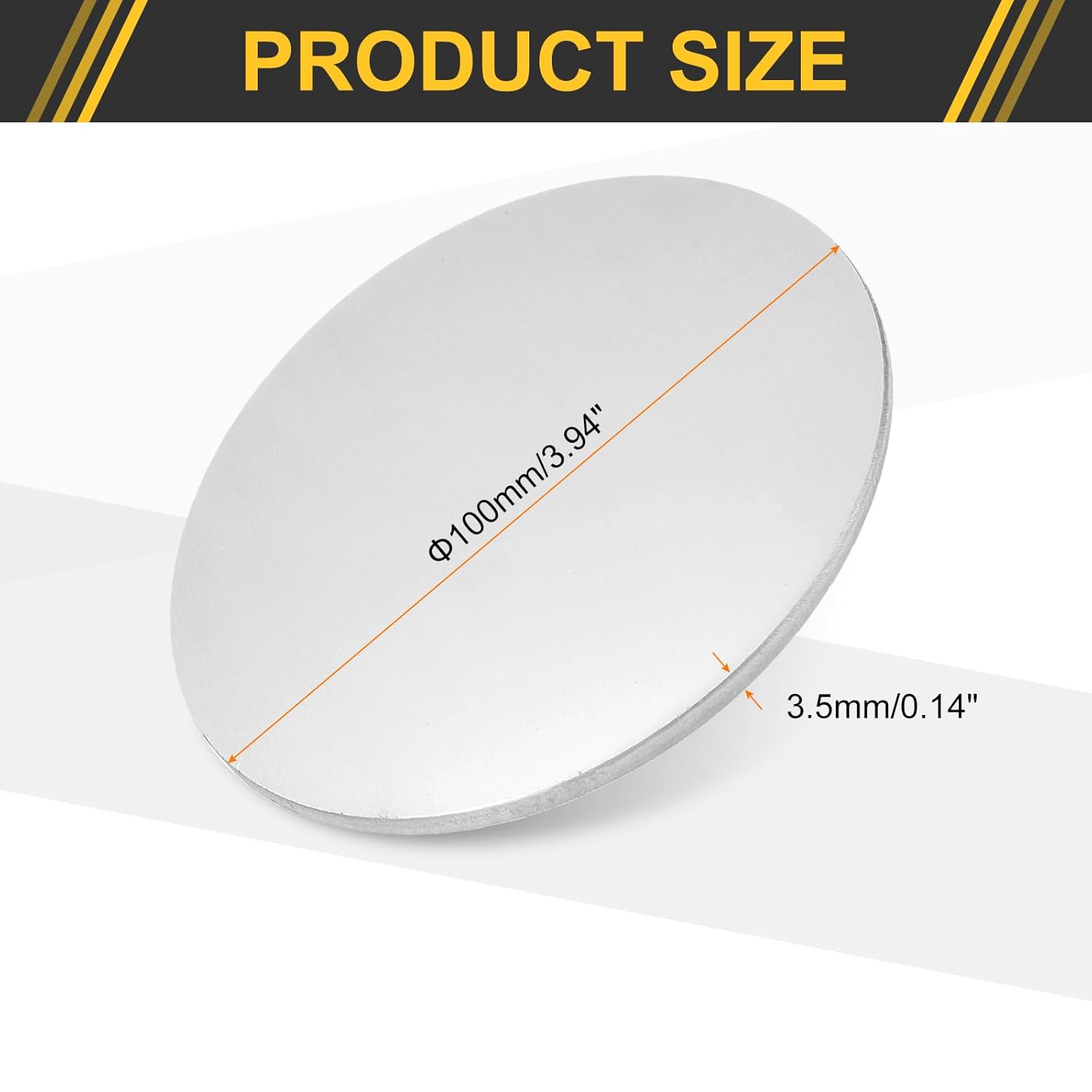 uxcell Aluminum Disc, 4"(100mm) Diameter 0.14"(3.5mm) Thickness 6061 Aluminum Circle Plates Round Sheets for Metal Stamping - Image 2