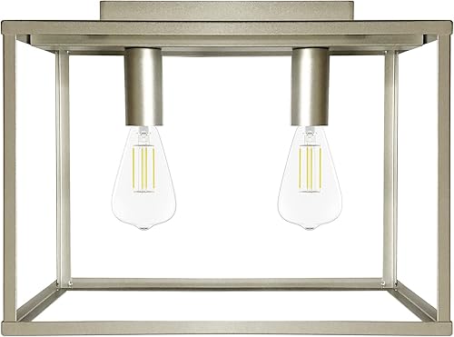 Dream lighting Lámpara LED de 12 V, lámpara de pared con interruptor, acabado plateado champán, 3500 K, 15 pulgadas