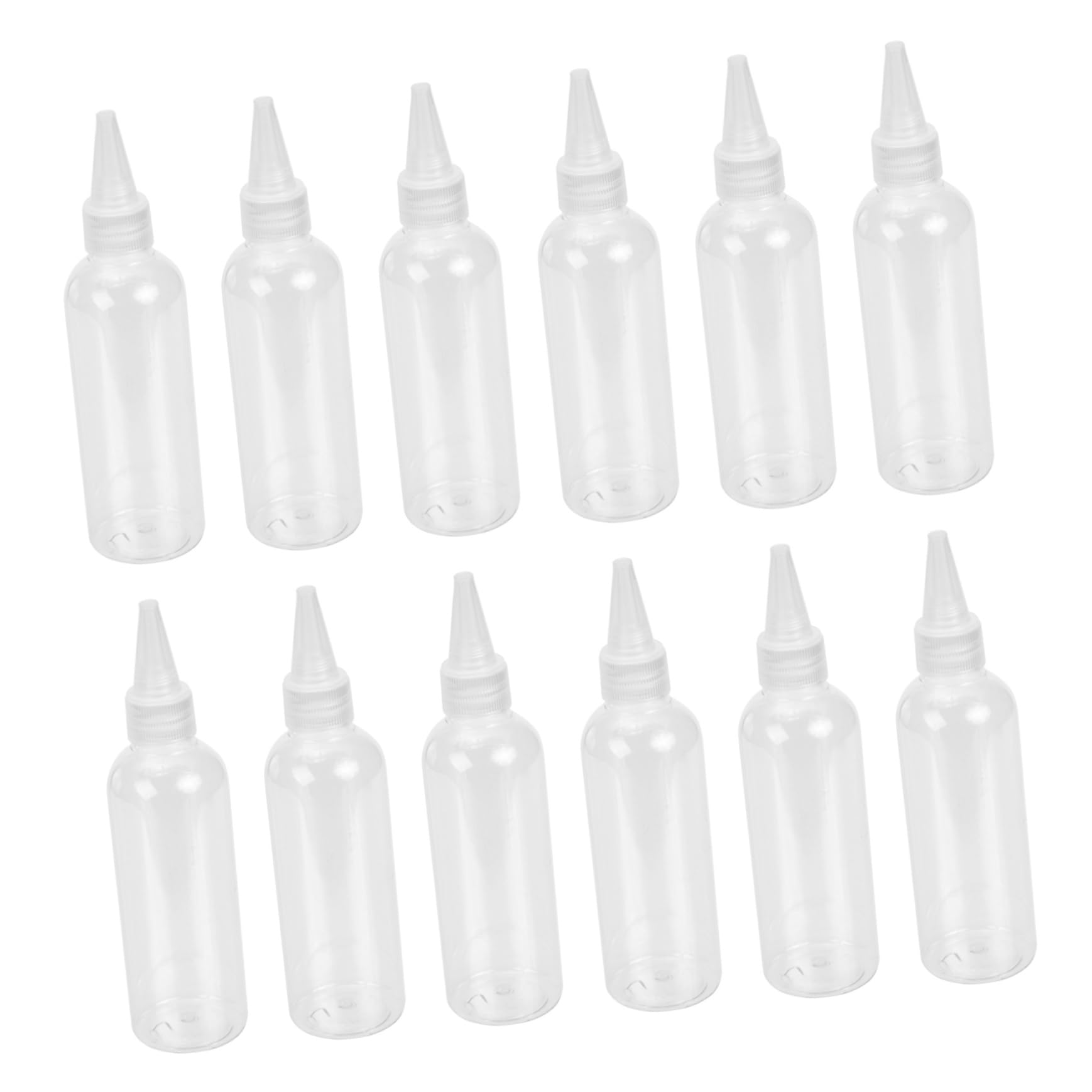 NOLITOY Refillable Pointed Mouth Bottles for Hair Dye 100ml Pe Material Squeeze Bottles for Hair Coloring Applicator Random Color