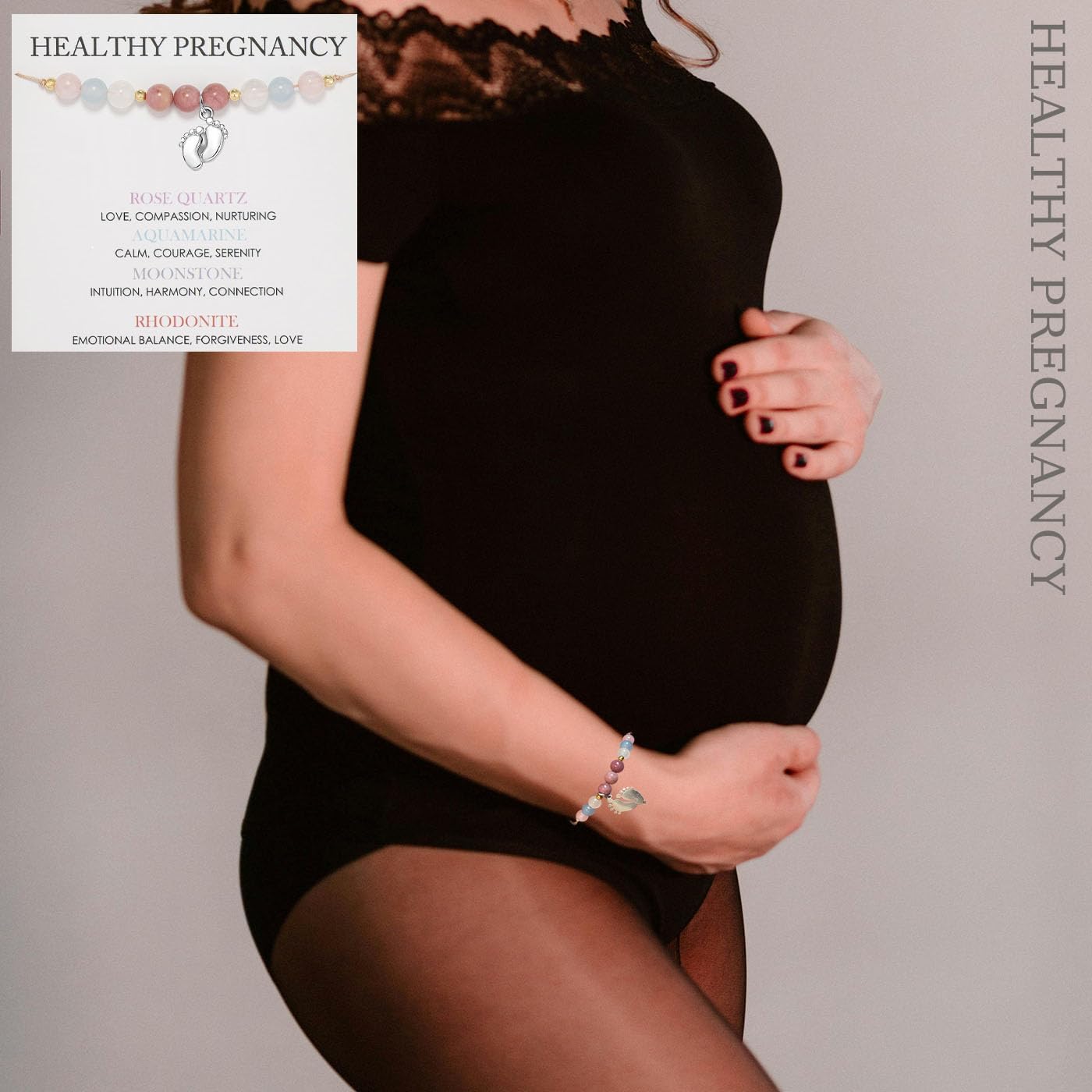 Healthy Pregnancy Gifts Healing Crystals Pregnancy Bracelet Healthy Pregnancy Bracelet New Mama Bracelets Pregnant Mom Gifts Pregnancy Gift for Expecting Mom Mothers Day - Image 5