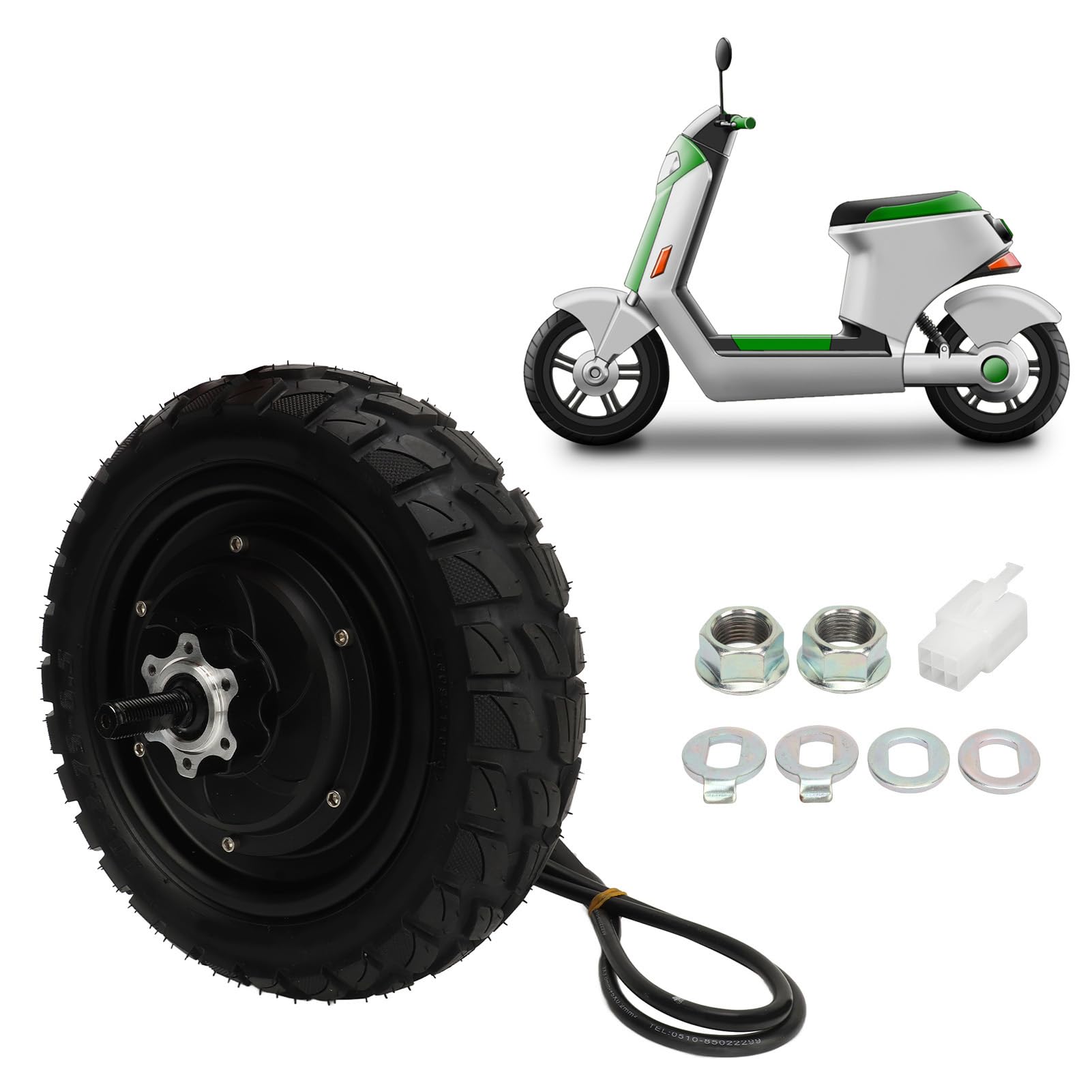 Motore del Mozzo della Bici Elettrica, Motore del Mozzo della Ruota della Bici Elettrica da 10 Pollici 48 V 72 V da 800 a 2200 W Motore del Mozzo della Gomma a Vuoto con