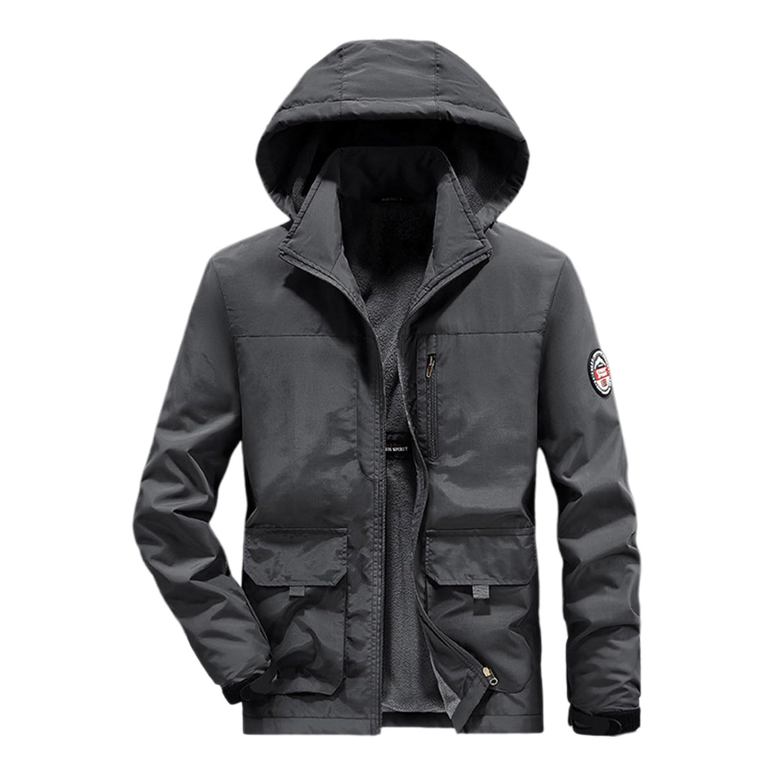 Genérico Cazadora Hombre Invierno Cazadoras Calor Grueso Color Liso con Cremallera Plumiferos CáLido Capucha Chaqueta Ligera Ropa Acolchada para uso diario