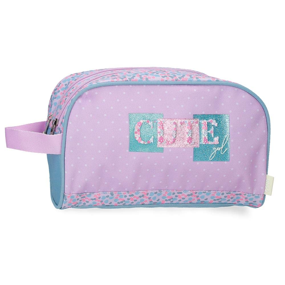 Enso Cute girl Toiletry Bag Two Compartments Adaptable Purple 26x16x11 cms Polyester