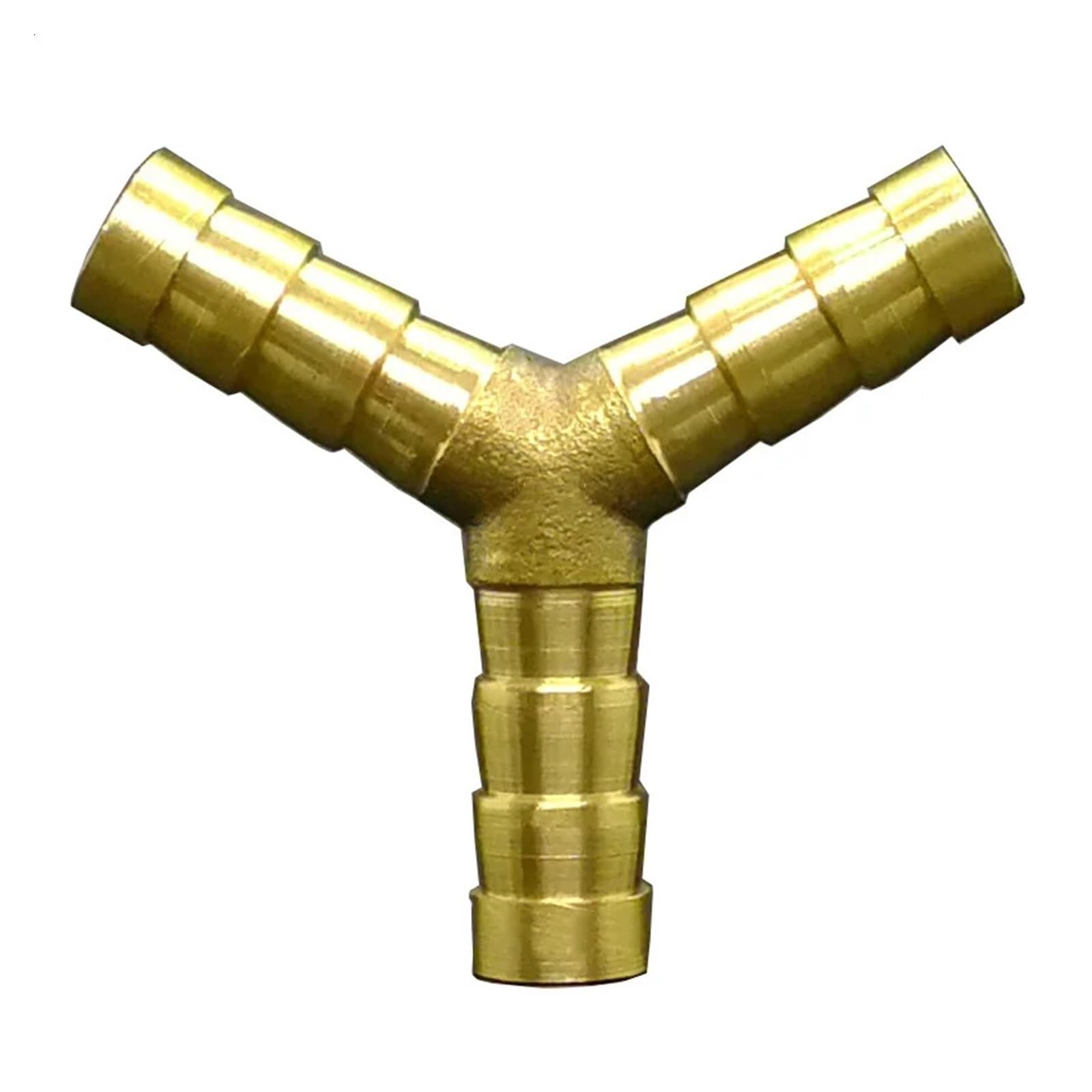 ZGPOSQKZSC 10mm Hose Brass 3 Way Barbed Pipe Fitting Equal Y Shape Connector Coupler