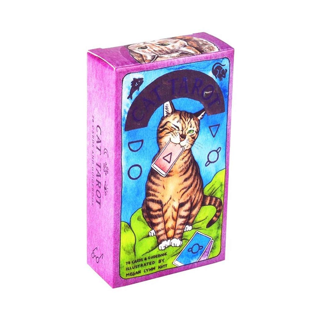 Anren_Full English Cat Tarot 78 Cards Deck and Guidebook Read Fate Board Game Oracle