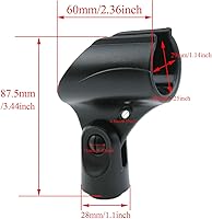 Vista 3 de Soporte universal para micrófono Soporte de micrófono para soporte Soporte de micrófono ajustable de 1.12-1.77 pulgadas para micrófonos de mano
