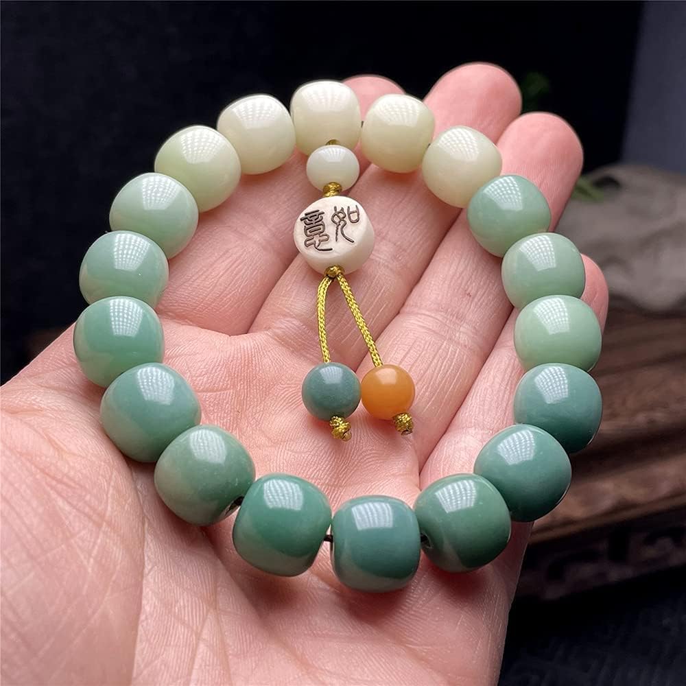Perlenarmband, Gebetsperlen-Armband, grüne Bodhi-Wurzel-Einzelkreis-Armbänder, Buddha-Perlen, können Glück, Reichtum und Gesundheit bringen, geeignet für Männer und Frauen