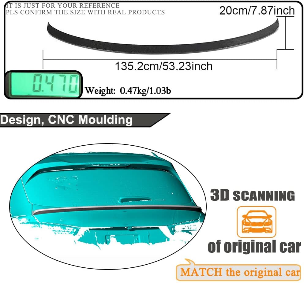 Carbon Fiber Middle Spoiler for BMW X3 G01 F97 X3M IX3 M40i Sport Utility 2019-2022 Auto Car Rear Boot Lid Highkick Spoiler Wing Lip Middle Window Top Wing Lip