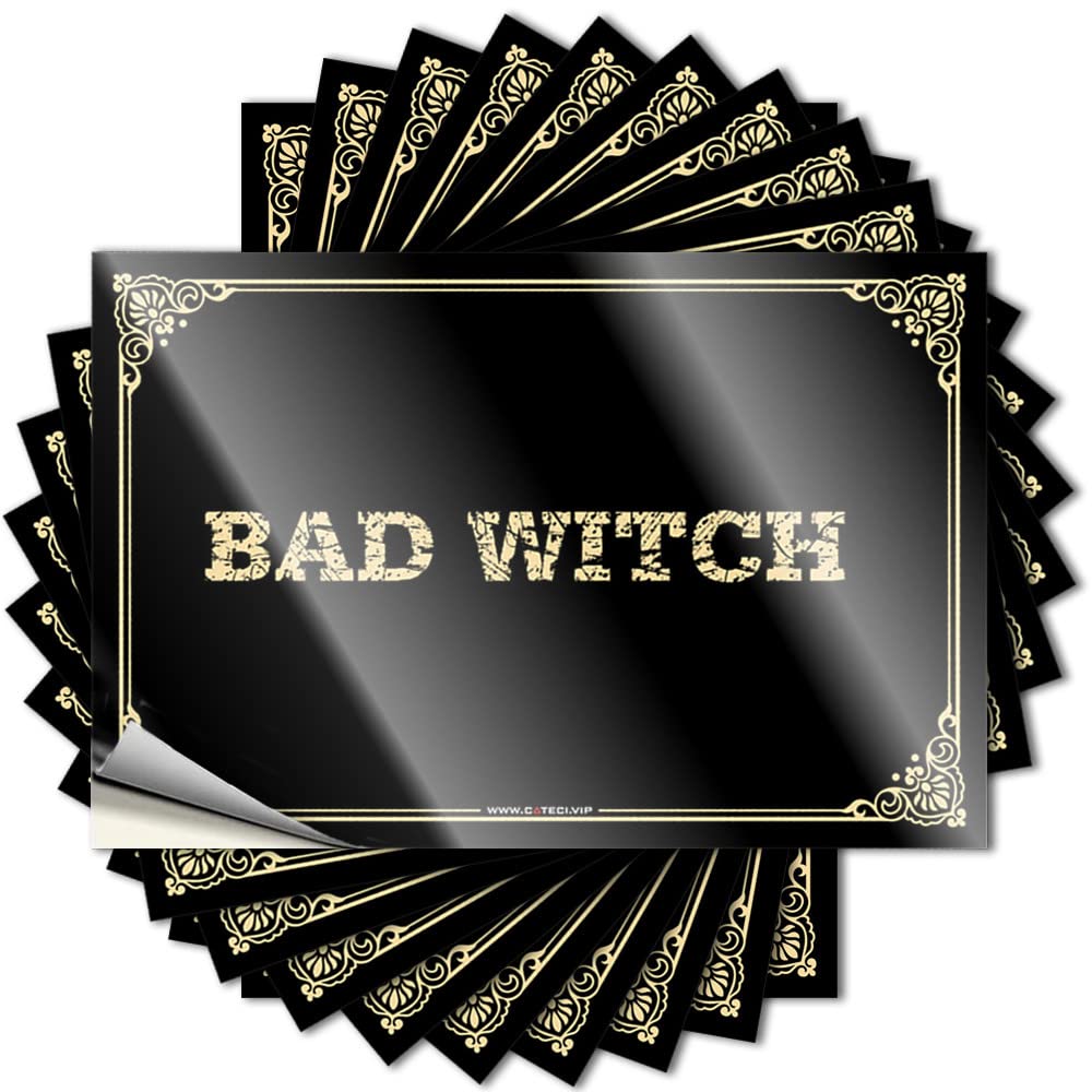 Bad Witch Love Saying | Bathroom Sets Waterproof Vinyl Tumbler Adults Removable Decal Peel Stick(6X9CM)
