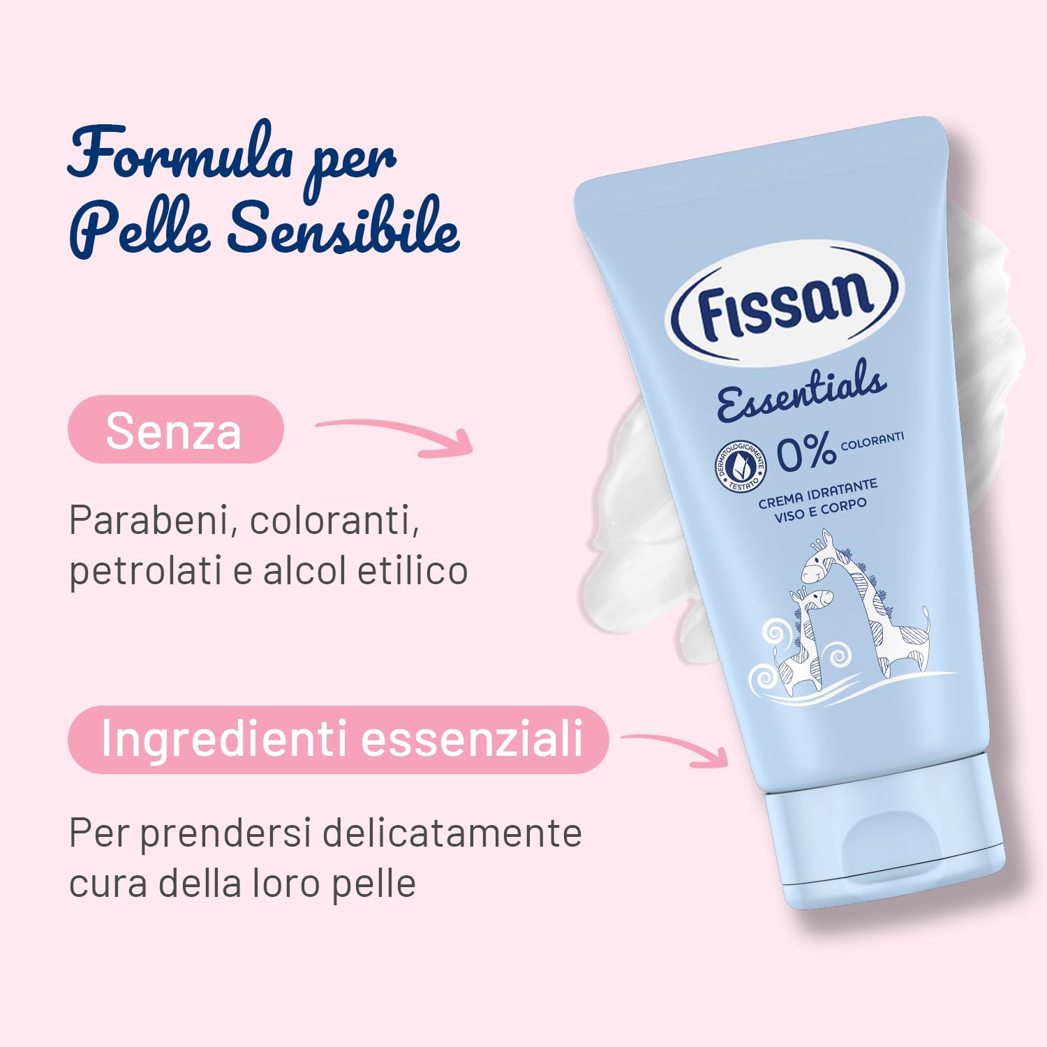 FISSAN Zestaw 6 niezbędnych kremów nawilżających do twarzy i ciała dla niemowląt 150 ml Linia dla niemowląt