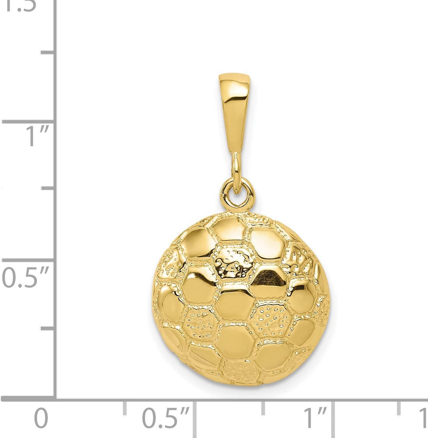 10k Yellow Gold Soccer Ball Pendant with Hexagon Design, Unisex Sports Charm for Men or Women, Athletic Jewelry Symbolizing Teamwork, Soccer Accessory for Fans, Real Gold Sports Pendant 30 mm x 16 mm - Image 3