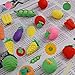 Cllayees 72 Pcs Assorted Fruit Pencil Erasers Toy Set, Mini Vegetable Puzzle Erasers Bulk, 3D Come Apart Gift for Kids Reward Party Favors (Fruit and Vegetable)