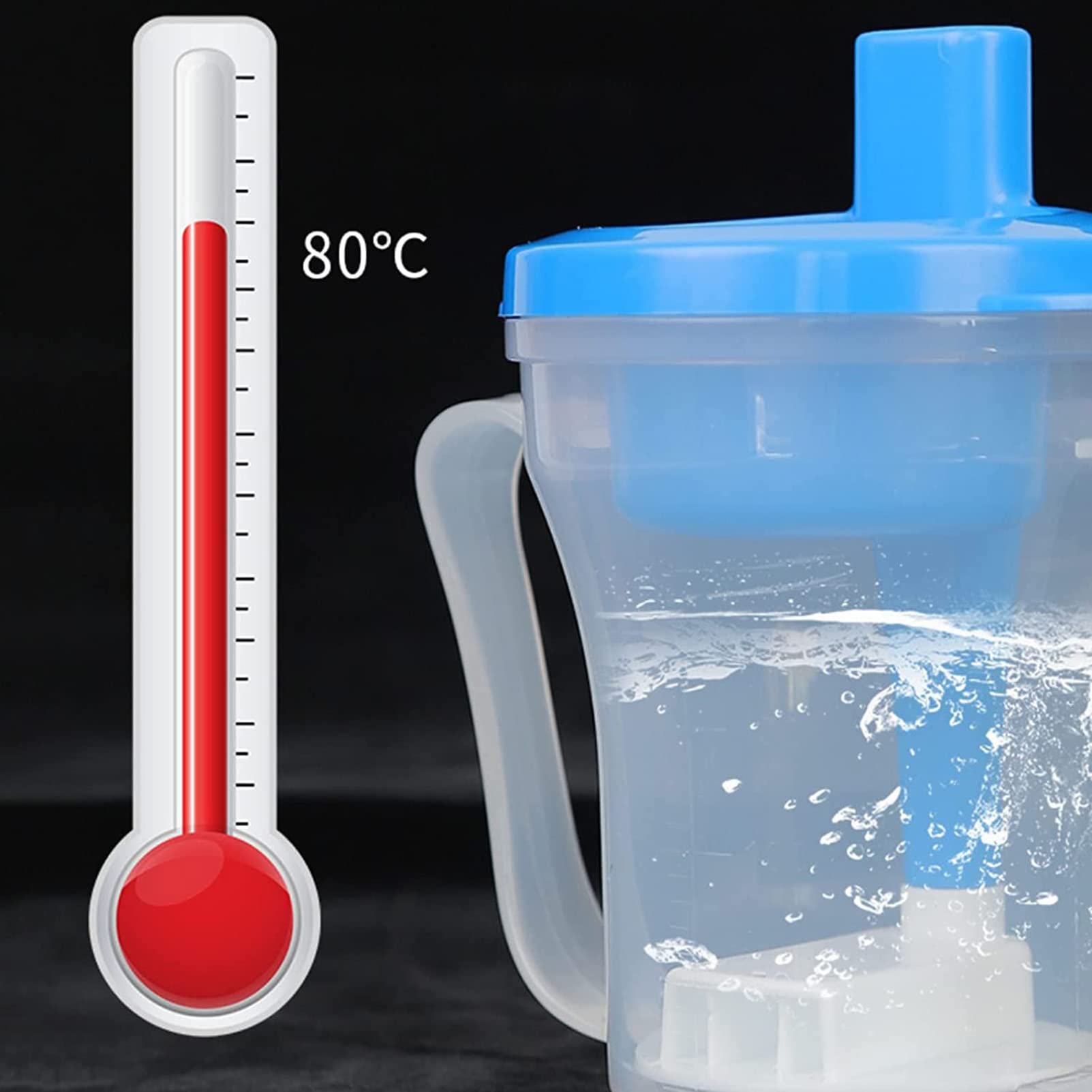 Taza para Beber para Adultos, Taza para Sorber para Adultos con 2 Asas, Resistente a Derrames Que Evita Que Los Vasos Se Vuelquen, para Usuarios con Fuerza De Agarre Limitada O Discapacidades