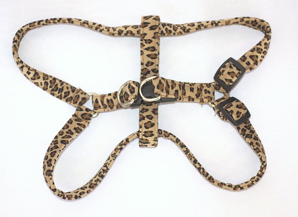 The Dog Squad 11-13-Inch Ultra Suede Skinny Mini Step-in Pet Harness, Small, Leopard