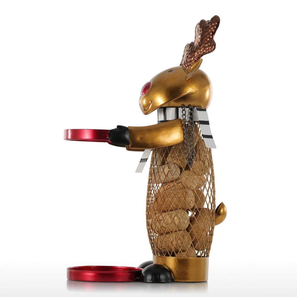 Porte-bouteille de vin de Noël en fer forgé artisanat d'art décoration de table