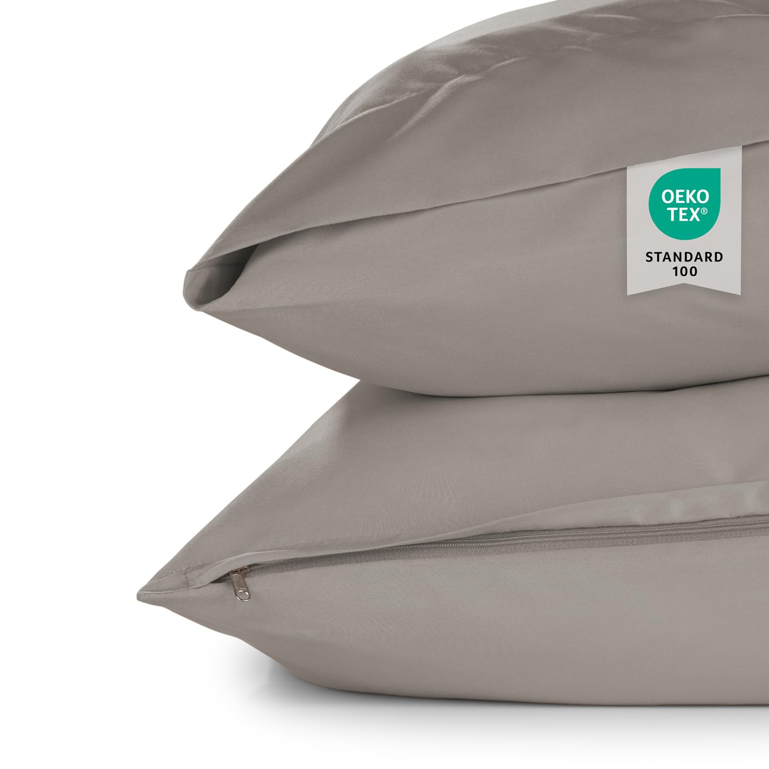 Blumtal Federe Cuscini Divano 40x60 cm - Set di Copricuscini per Divani in Microfibra a 2 Pezzi con Chiusura a Zip, certificati Oeko-Tex, extra morbidi e lavabili - Tortora