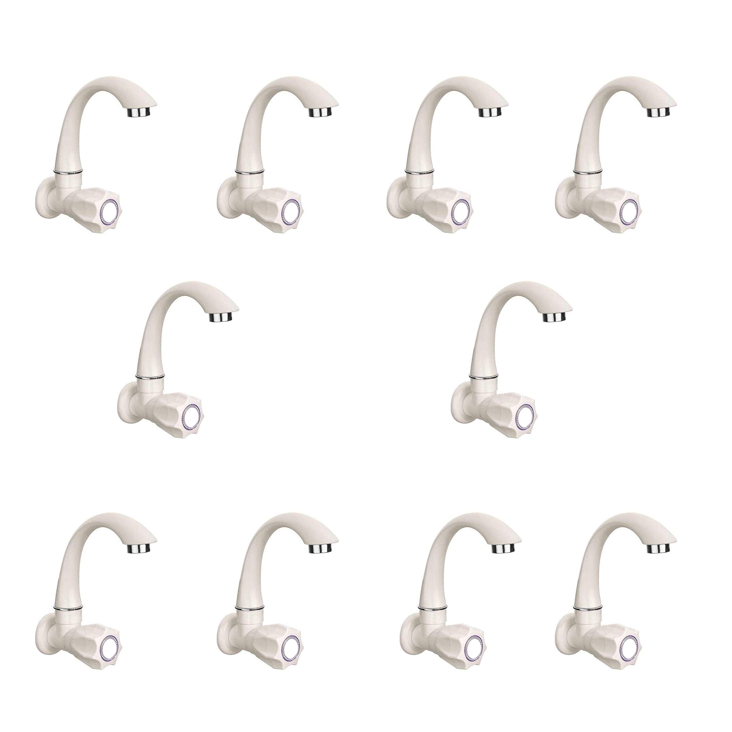 Droptech PVC Sink taps Cock for Kitchen Sink Faucet/Plastic Sink Cock tap/Bathroom Wash Basins Wall Mounted Standard Size 1/2'' (15mm) White, Pack of 10-image-22