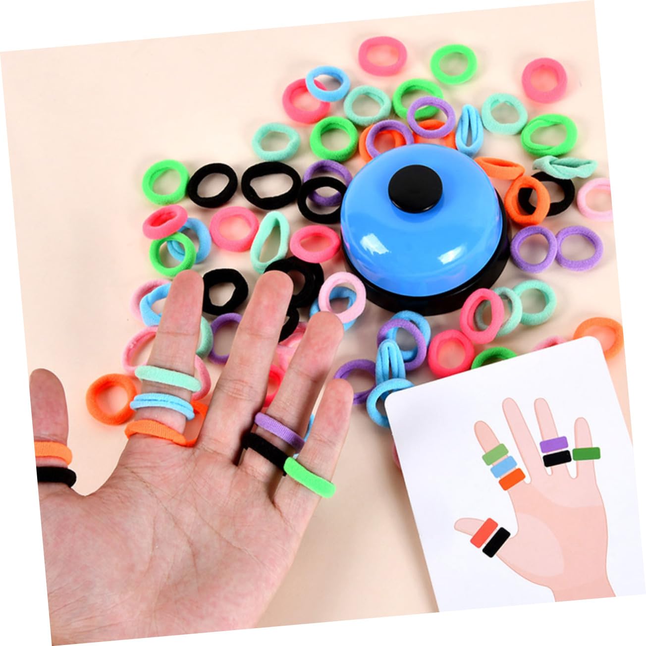 Jouet Anneau De Doigt Éducatif Bague Colorée pour Jeu Parent-Enfant Jouet D’Anneau Drôle pour Enfants Surface Lisse Cadeau Créatif 6.50X4.72X2.36 in