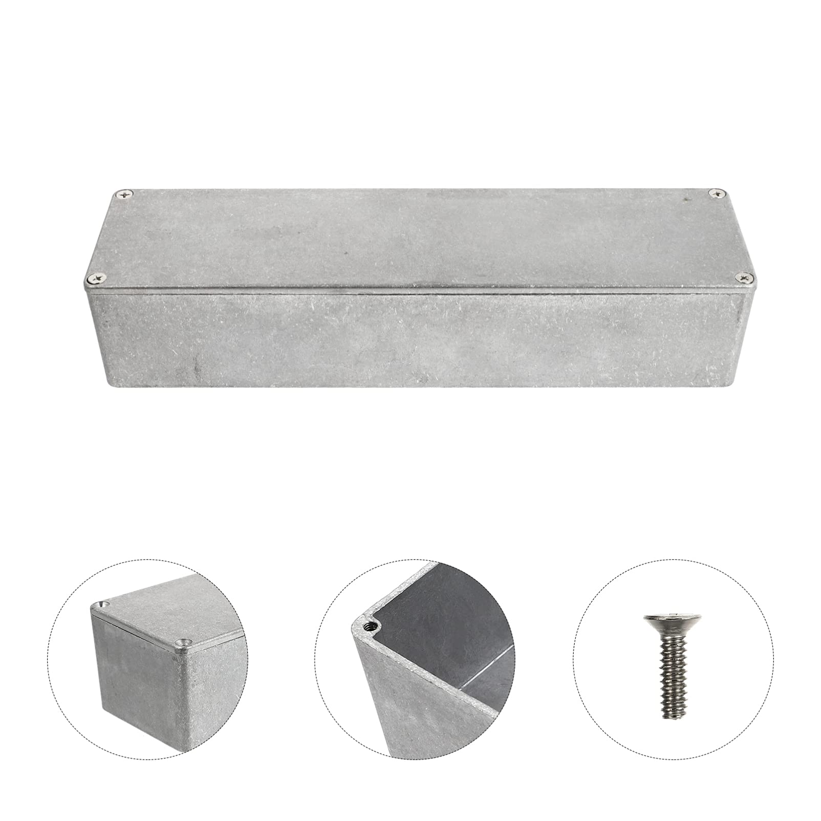 HEMOTON Aluminum Box Case Guitar Effect Pedal Enclosure Bass Case 1032l Silver Sturdy Guitar Supply